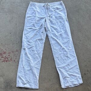 Gap Off White Casual Pants Size 6 Linen & Cotton